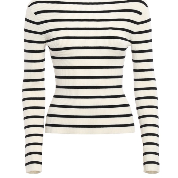 Theory boat/bateau neck fitted sweater with deep V back - Picture 8 of 8